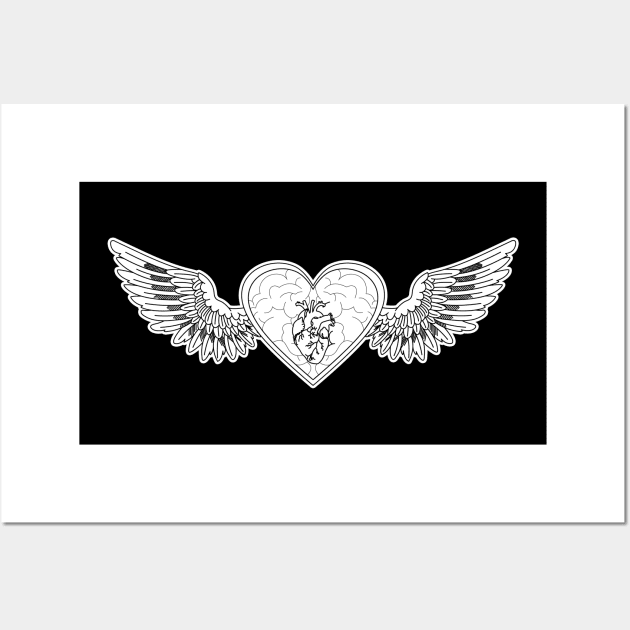 Heart wings Wall Art by Tipu Sultan